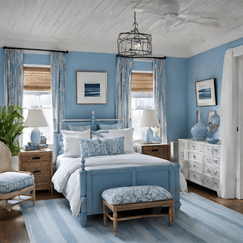 blue bedroom interior