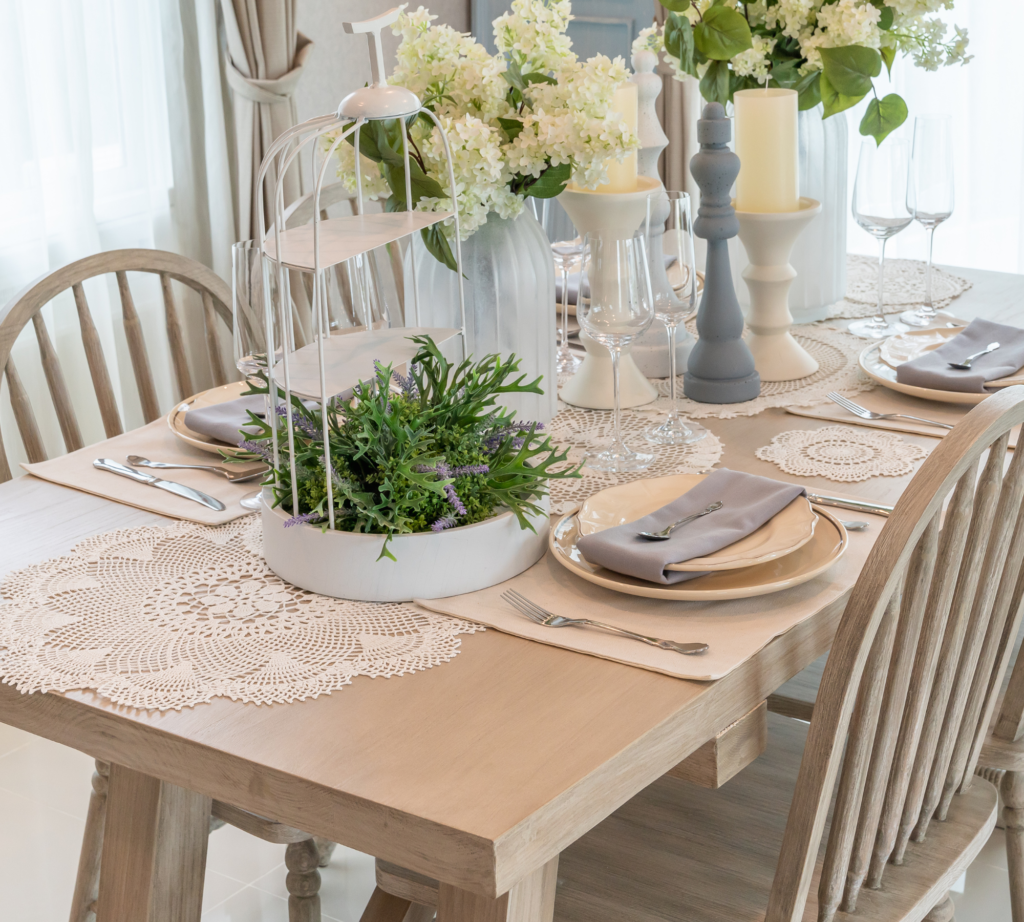 dining room table styling